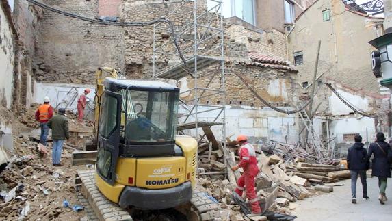 Imagen de la zona en la que tuvo lugar el derrumbe.