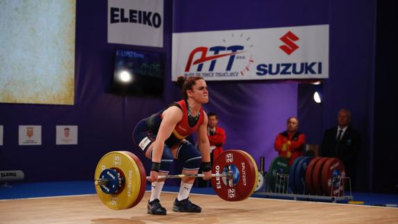 Emma López durante la competición.