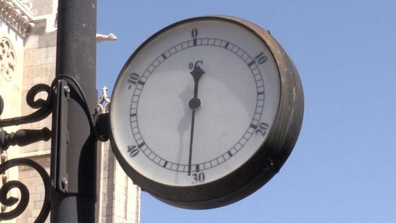 Imagen de un termómetro de León, este miércoles.