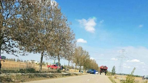 Imagen del accidente de este mediodía.