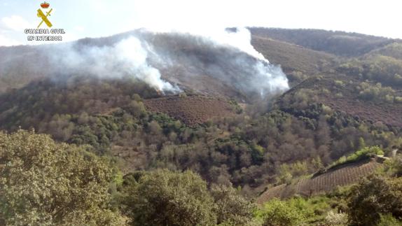 Imagen del incendio el pasado 8 de abril.