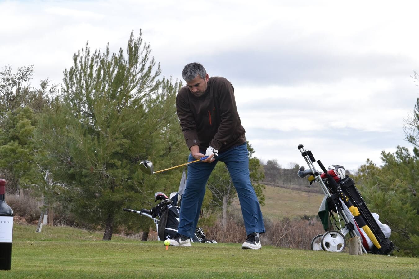 Fotos de los jugadores durante la tercera cita de la Liga de Golf y Vino.