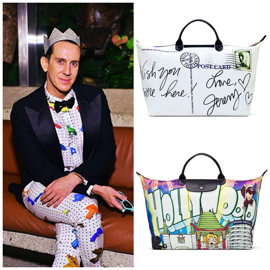 Se cumplen 10 años desde que comenzó la colaboración de Jeremy Scott con Longchamp. Y el diseñador lo ha celebrado con una gran fiesta y una colección muy especial: Greetings from Hollywood.