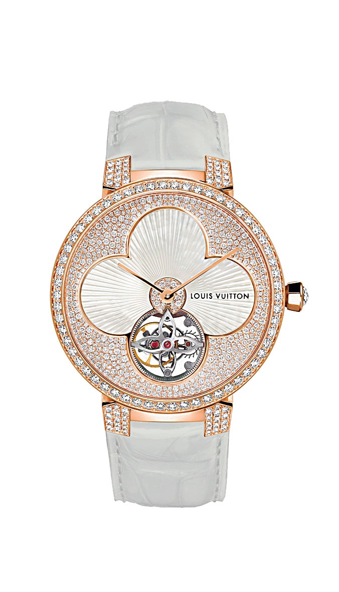 En flor Tambour Monogram Tourbillon Sun de Louis Vuitton.
