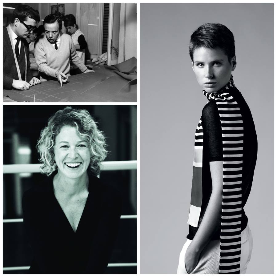 Pertegaz sigue adelante, afortunadamente, después del triste muerte del genial creador Manuel Pertegaz (1918-2014) el pasado mes de agosto. La estadounidense Carrie Van Hise, afincada en Barcelona desde hace 15 años, se hace cargo ahora de la dirección artística de la línea de prêt-à-porter, bajo la etiqueta de Pertegaz Boutique. Prendas de joven elegancia, bolsos, pañuelos y algunas joyas forman su colección para la próxima primavera. Manuel Pertegaz en su taller, en 1955; y Carrie Van Hise, ahora directora creativa.