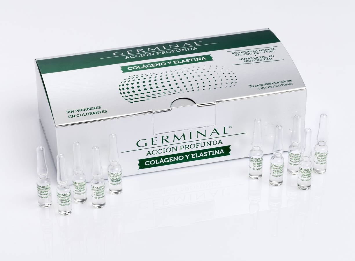 Favorece la elasticidad de las fibras de la piel que con la edad se van endureciendo, logrando que se mantenga joven por más tiempo. Compensa la menor fabricación de colágeno por parte de nuestro organismo, reduciendo las arrugas e impidiendo la aparición de nuevas. Aplicar por la noche mediante pequeños golpes, esperar a que se absorba y aplicar la crema habitual. (Precio: 32€, 30 ampollas de 1 ml, en farmacias y parafarmacias).