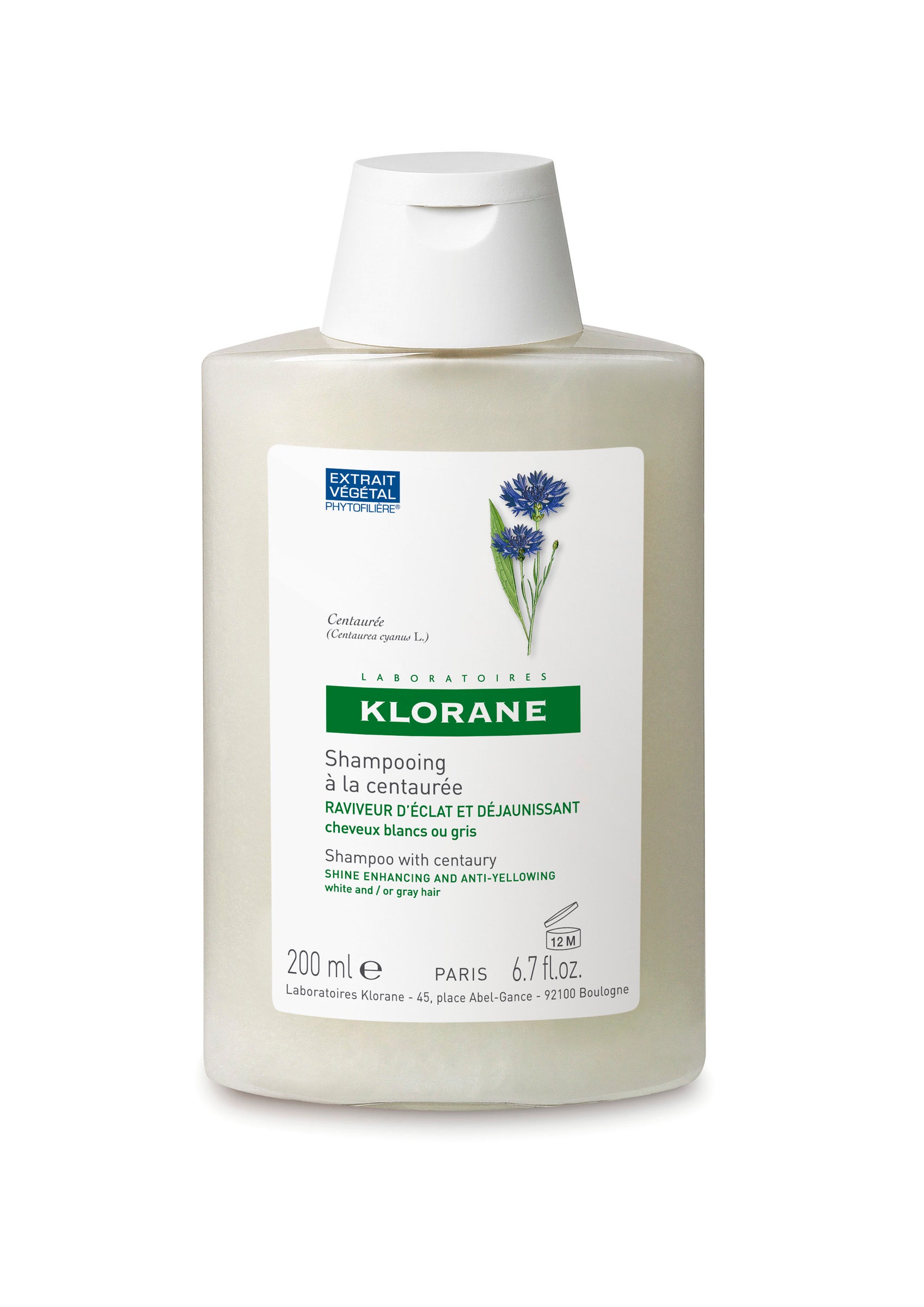 Reaviva el resplandor natural del cabello blanco o canoso, dándole ligeros reflejos plateados gracias al extracto de Centáurea. Se trata de reflejos, pues el efecto es únicamente externo. El champú no contienen ningún colorante sintético, sin parabenos, sin siliconas. Hipoalergénico. (Precio recomendado: 8,70€, 200ml).