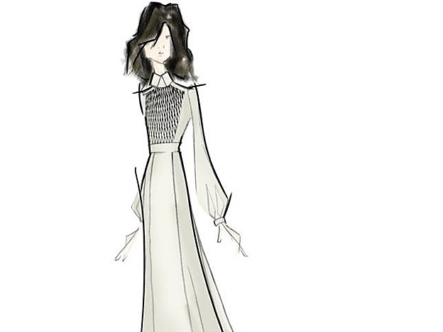 Boceto del diseño escogido por Inma Cuesta para acudir a los Goya