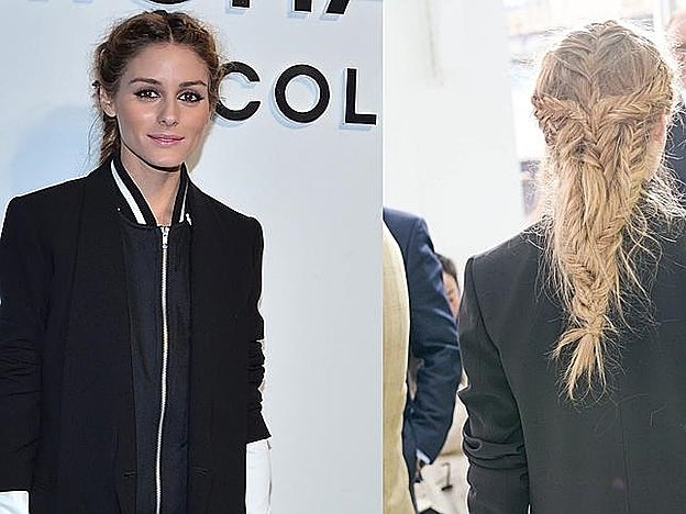 Olivia Palermo con un original recogido a base de trenzas en el desfile de Michael Kors en la Semana de la Moda de Nueva York.