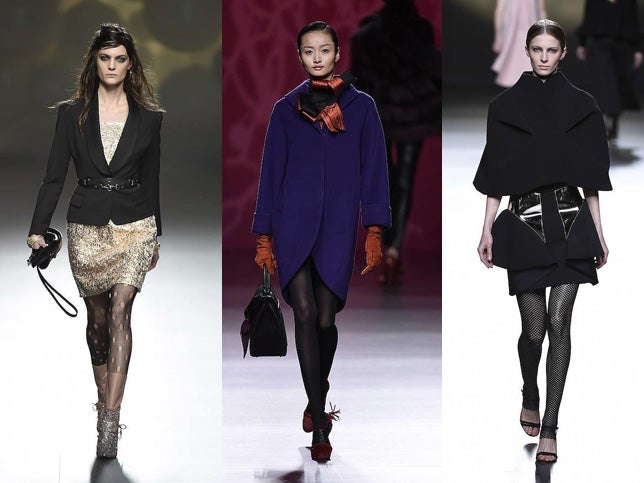 Aunque cuentan con muchos detractores, la Semana de la Moda de Madrid aboga por recuperar el uso de medias oscuras en invierno. Ana Locking apuesta por ellas con diferentes dibujos, Ulises Mérida por las más tupidas y Amaya Arzuaga las troquela
