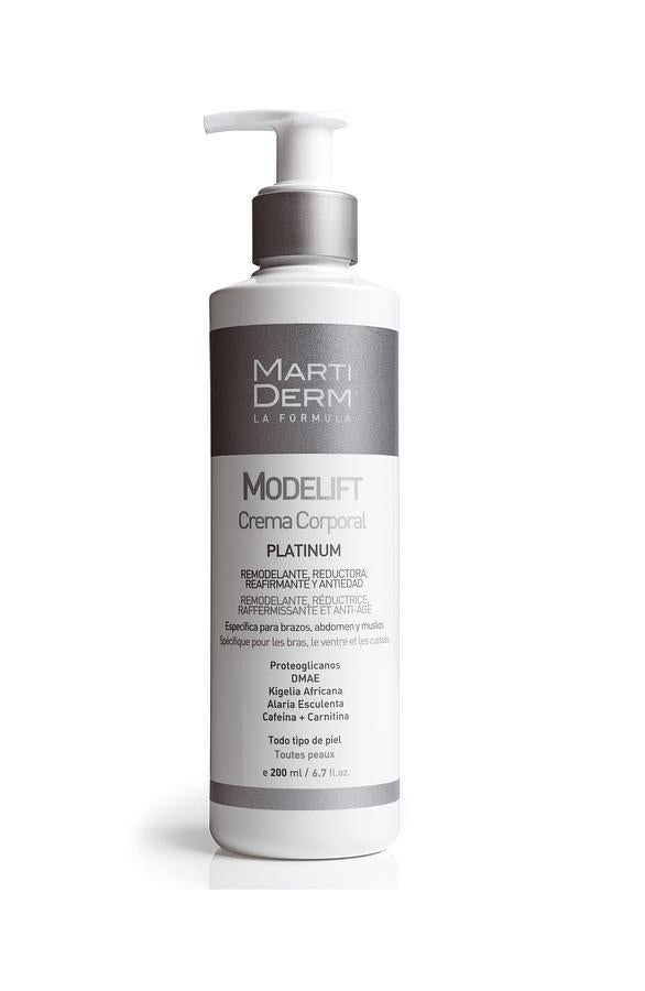 Específica para brazos, abdomen y muslos. Contiene una combinación sinérgica de activos tensores que mejoran el tono muscular y activos reductores con efecto drenante. Los proteoglicanos y el DMAE mejoran la firmeza y la elasticidad de la piel. (Precio: 32,40€).