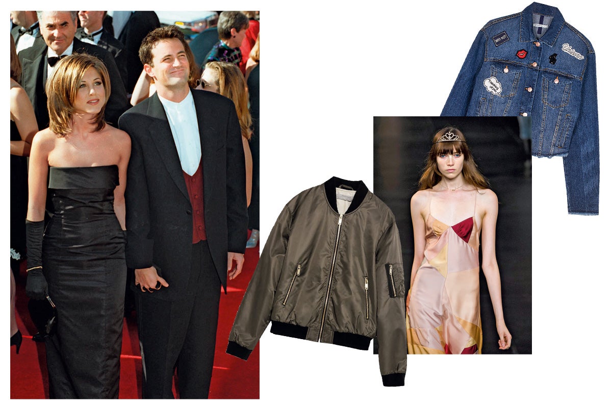 Si tu pasión era llenar los vaqueros de parches; si lucías orgullosa tu bomber pese a las protestas de tu madre; si idolatrabas la rebeldía de Courtney Love y sus coronitas de princesa grunge; si suspirabas por el corte de pelo Rachel (el de Jennifer Aniston en la serie Friends)... eras adicta a los 90. Y este 2016, lo volverás a ser, aquí tienes la prueba. (Jennifer Aniston y su famoso corte "Rachel", Zara, Saint Laurent, Stradivarius)