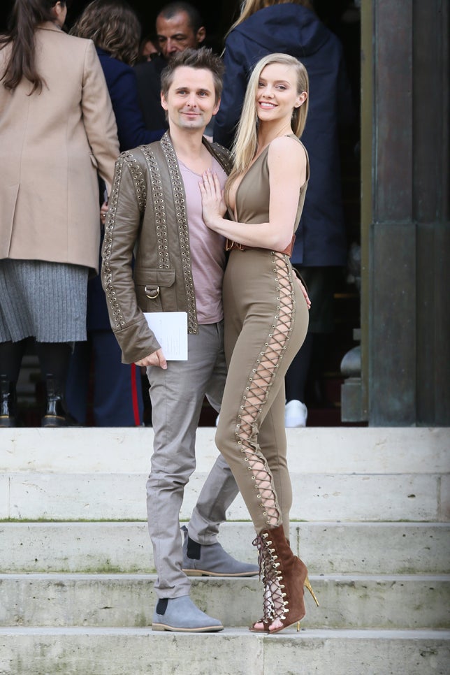 La pareja posó así de sexy antes del desfile.