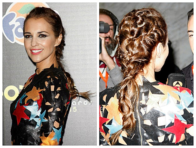Detalle de uno de los peinados en forma de trenza de Paula Echevarría