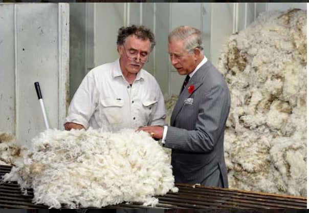 Amante de los buenos tejidos, el príncipe de Gales reconoce una lana de calidad.