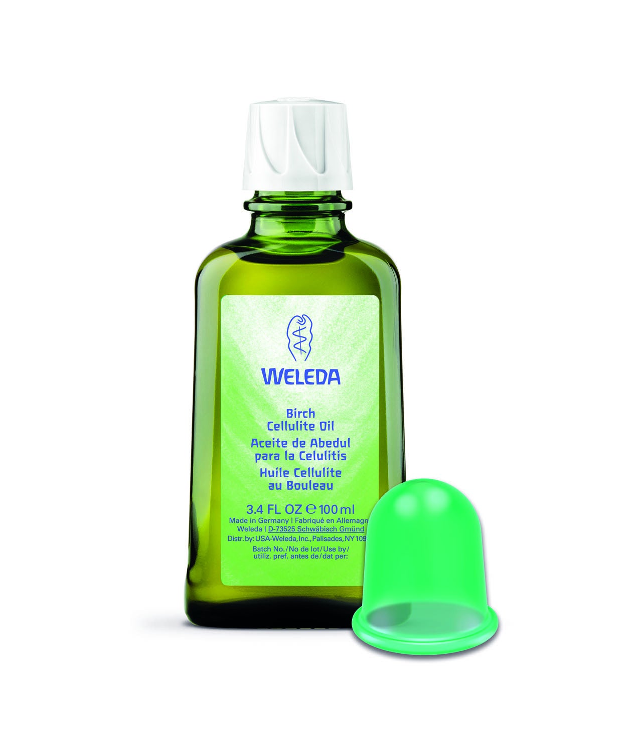 Aceite de abedul, 100% natural, bio y sin cafeína, que contiene una avanzada fórmula con extractos biológicos de hojas jóvenes de abedul, romero y rusco. Su uso constante mediante un ligero masaje, con ayuda del celulicup (ventosa de silicona) previene y mejora el estado de la celulitis. (Precio: 21,90€, 100 ml).