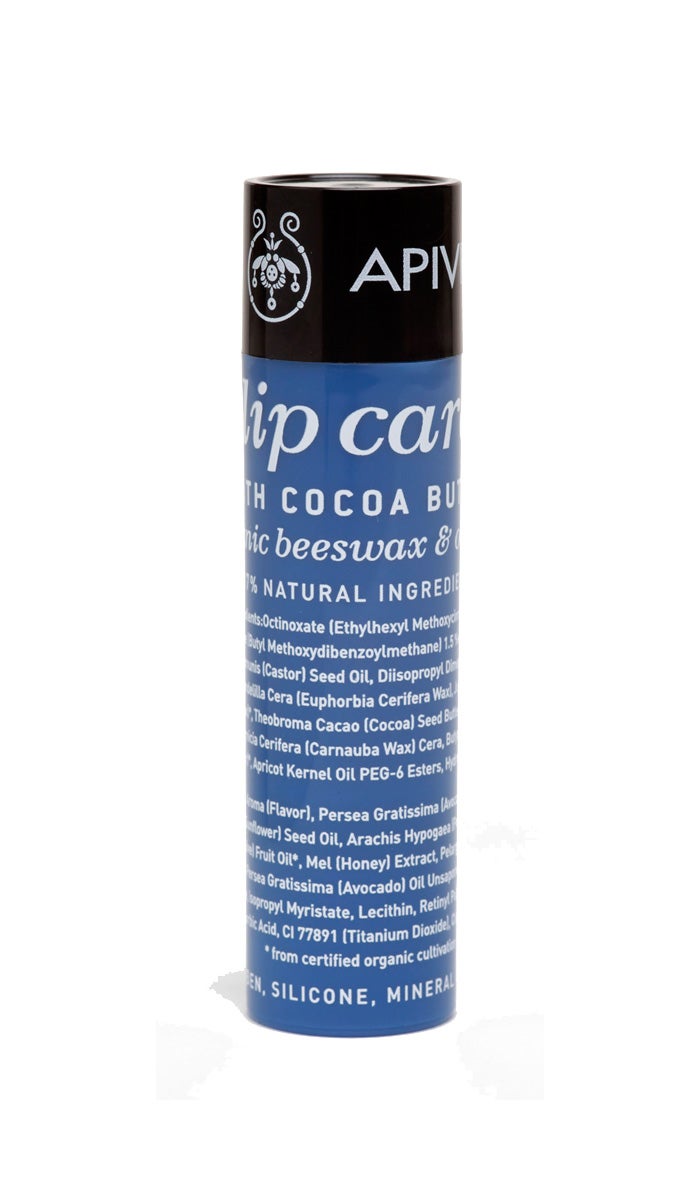 Bálsamo labial con manteca de cacao SPF 20 de la línea Lip Care de Apivita. Hidrata, suaviza y mantiene la elasticidad de los labios, con 87% de ingredientes naturales (4,50€).