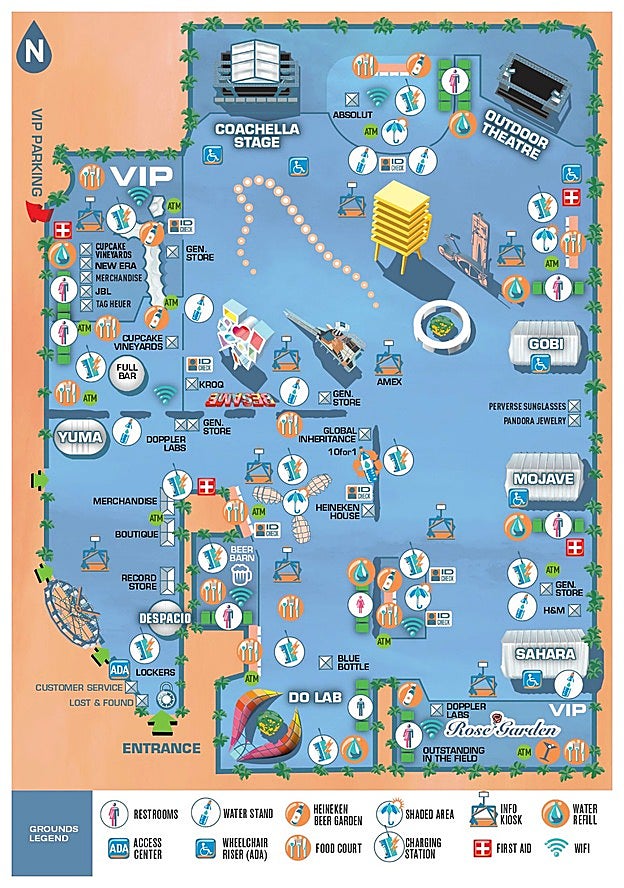 Mapa del recinto de Coachella