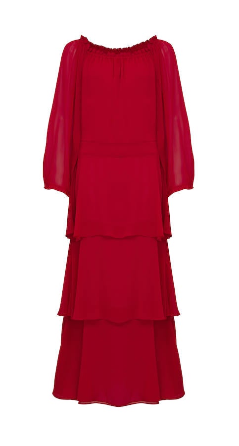 Para las amantes del estilo boho, este modelo con volantes que deja los hombros al descubierto (Precio: 94.95 euros).