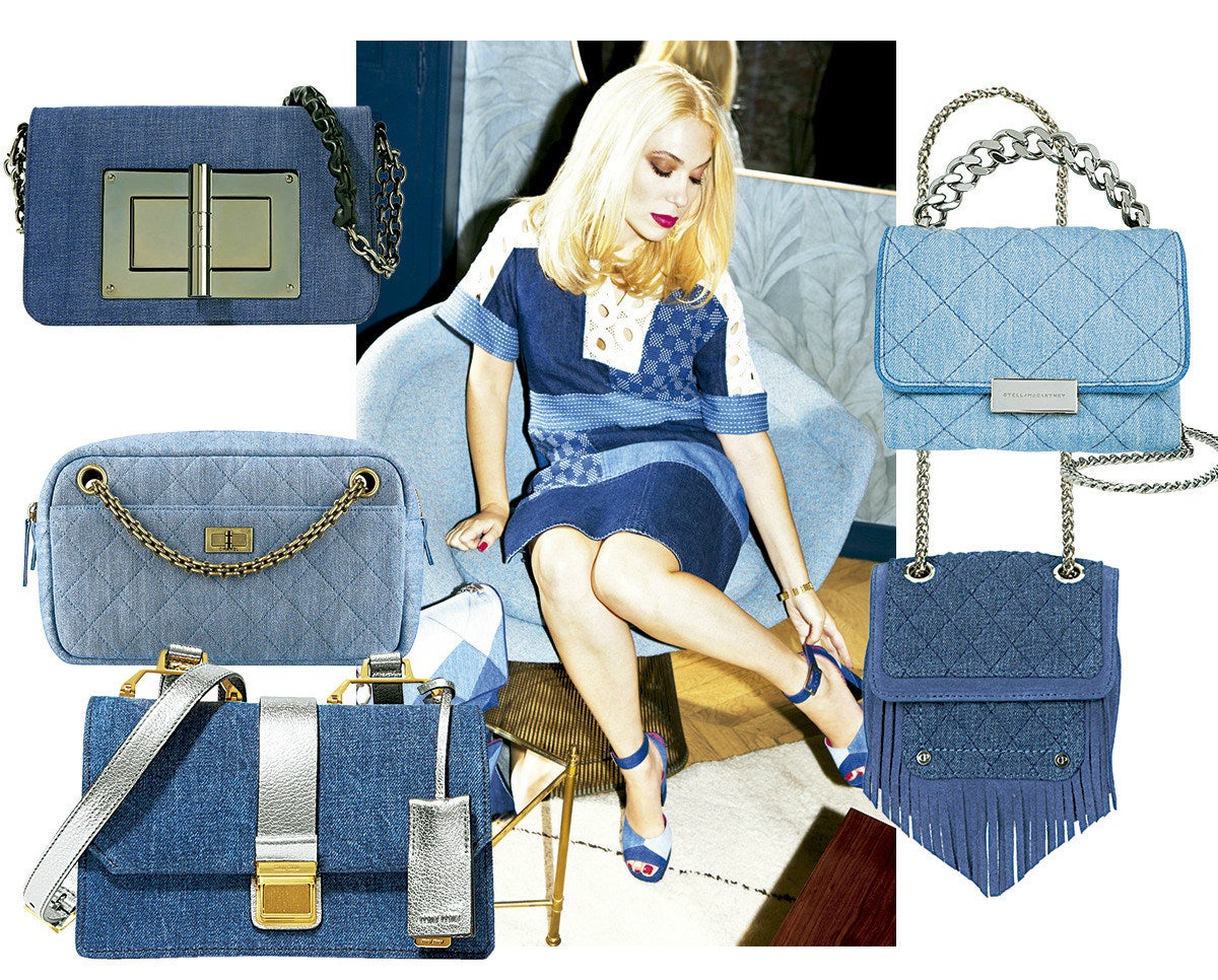 Camille Seydoux es la estilista de Adèle Exarchopoulos, Marion Cotillar y, por supuesto, de su hermana, Léa Seydoux. Y ahora da un paso más en su carrera al diseñar una colección cápsula para Roger Vivier, con una versión del modelo icónico de la firma, el bolso Prismick, y sandalias en patchwork de tejido denim y liso. (Tom Ford, Chanel, Miu Miu, Stellla Mc Cartney, Claudie Pierlot)