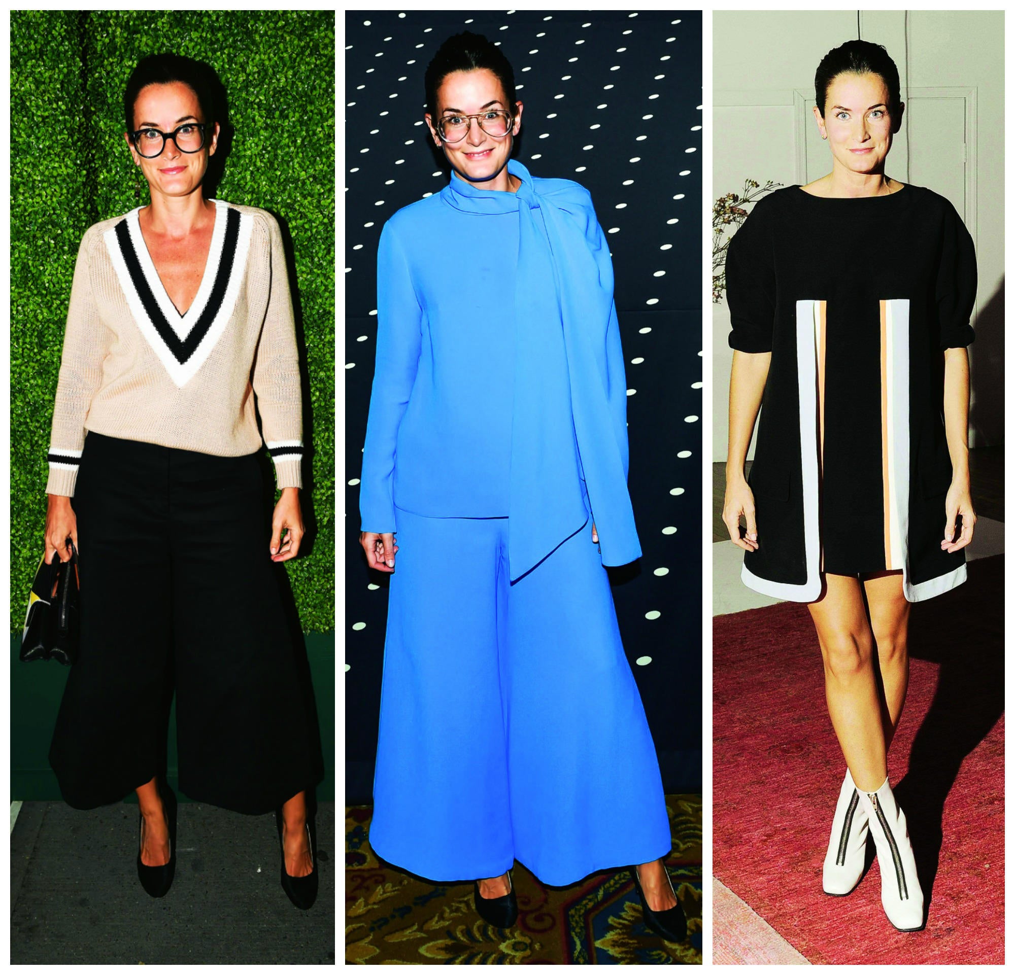 No hay más que verla para darse cuenta de que está relacionada con el mundo del arte: gafas grandes, prendas extravagantes y un halo de intelectualidad inconfundible. Lucy está al frente de la galería Gavin Brown de Nueva York y, junto a su marido, el peluquero de moda Duffy, forma una de las parejas más alternativas del fashion system.