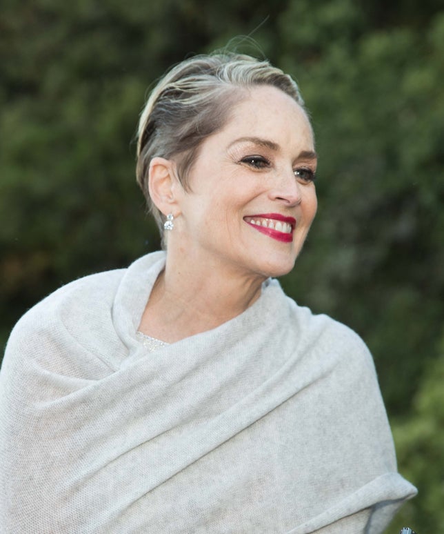 Sharon Stone lució su pelo 'a lo garçon' en rubio ceniza con un 'efecto wet' de lo más juvenil. Un maquillaje perfecto (ni poco ni mucho, sino todo lo contrario) con unos seductores labios rojos pusieron la guinda a un look 'beauty' de 10.