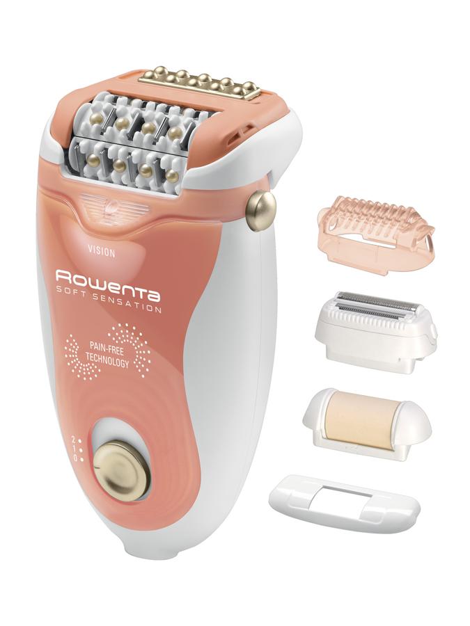 Tecnología SoftSensation para una depilación libre de dolor. Tecnología Advanced Micro-Contact que garantiza el máximo contacto del cabezal con la piel, lo que junto con el cabezal pivotante, ayuda a cubrir con eficacia y perfección todos los contornos del cuerpo. El cabezal dispone de 24 pinzas de alta precisión para eliminar de raíz incluso el vello más corto. (64,99€).