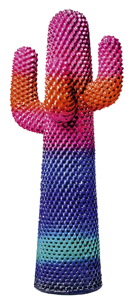 Gufram propone un cactus reinterpretado bajo la visión y la paleta característica del diseñador británico Paul Smith. (www.gufram.it)