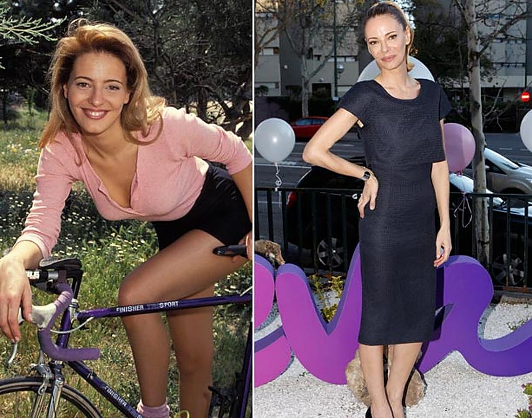 Una joven Paula Vázquez irrumpía en nuestras casas hace más de dos décadas. A la izquierda, en una imagen de finales de los años 80. A la derecha, el pasado 10 de marzo.