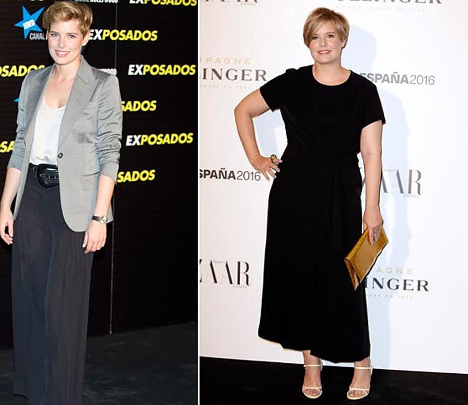A la izquierda, Tania Llasera en la preentación de 'Exposdos', en 2010. A la derecha, en pasado 14 de junio en una fiesta de Harper's Bazaar.