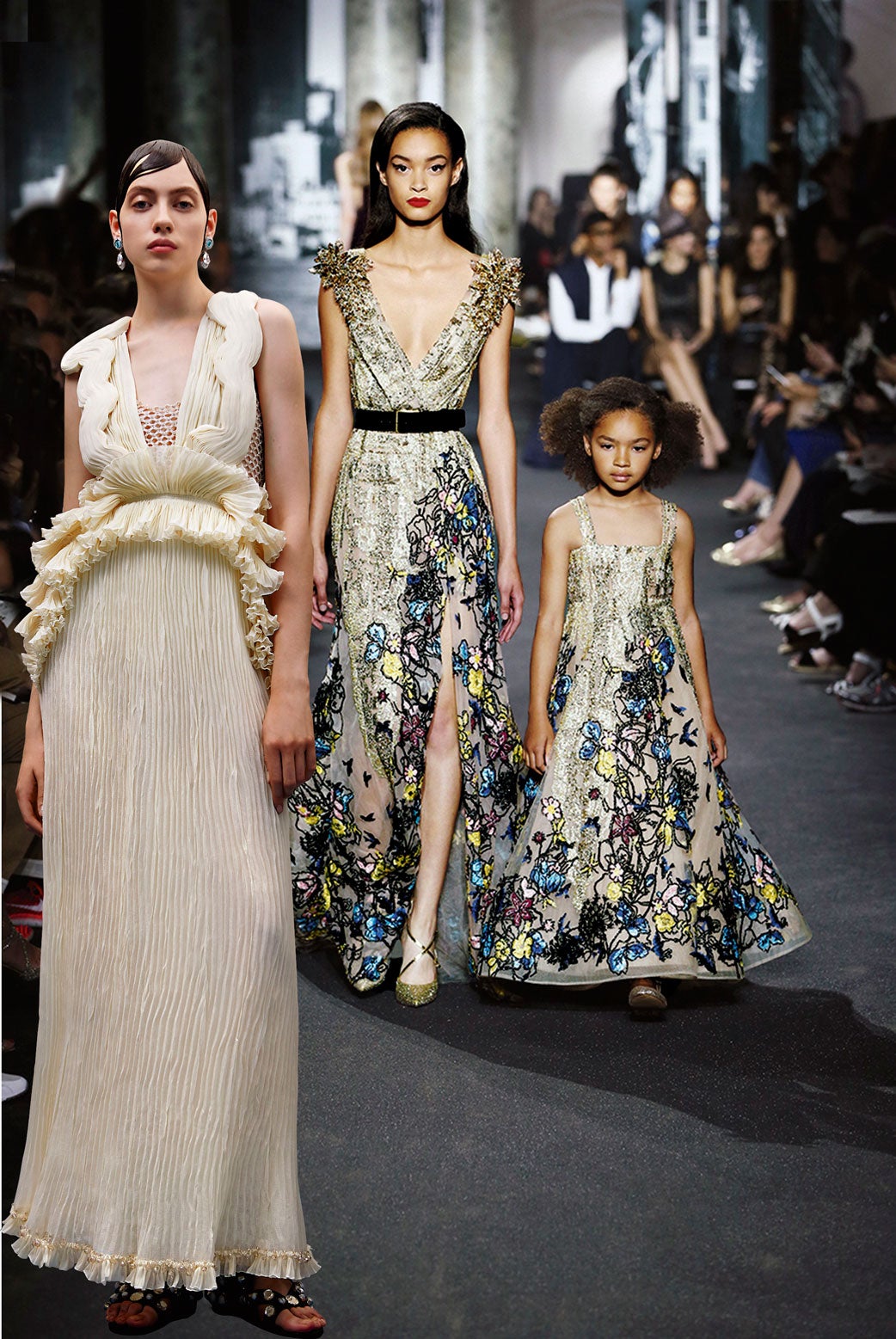 Elie Saab propuso prendas de alta costura a juego para madres e hijas; Fendi fletó un avión para llevarse a la prensa de París a Roma y mostró la colección del 90 aniversario sobre la Fontana de Trevi; Demna Gvasalia desfiló haciendo un remix estilístico con prendas de Juicy Couture, Reebok... en Galerías Lafayette. La alta costura se mueve. Todo un alarde de renovación que los más puristas han criticado, pero que no ha dejado a nadie indiferente. (Givenchy)