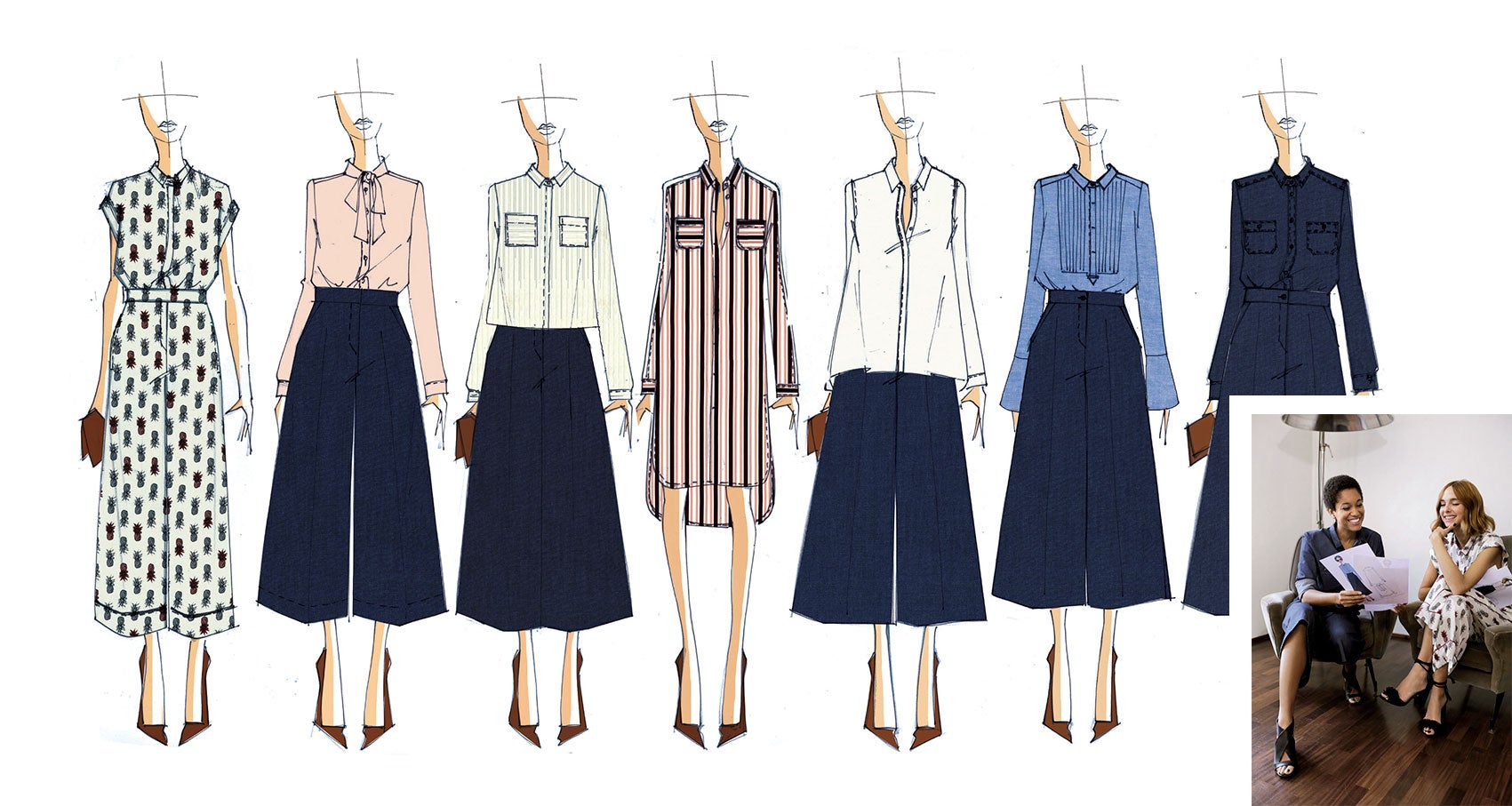 Marella rinde homenaje a la prenda más versátil del armario: la camisa. Encargó una colección a dos colaboradoras, que han creado siete camisas para cualquier ocasión. E.m. (Tamu McPherson y Candela Novembre, Cápsula. En versión masculina, Lady, vestido...)