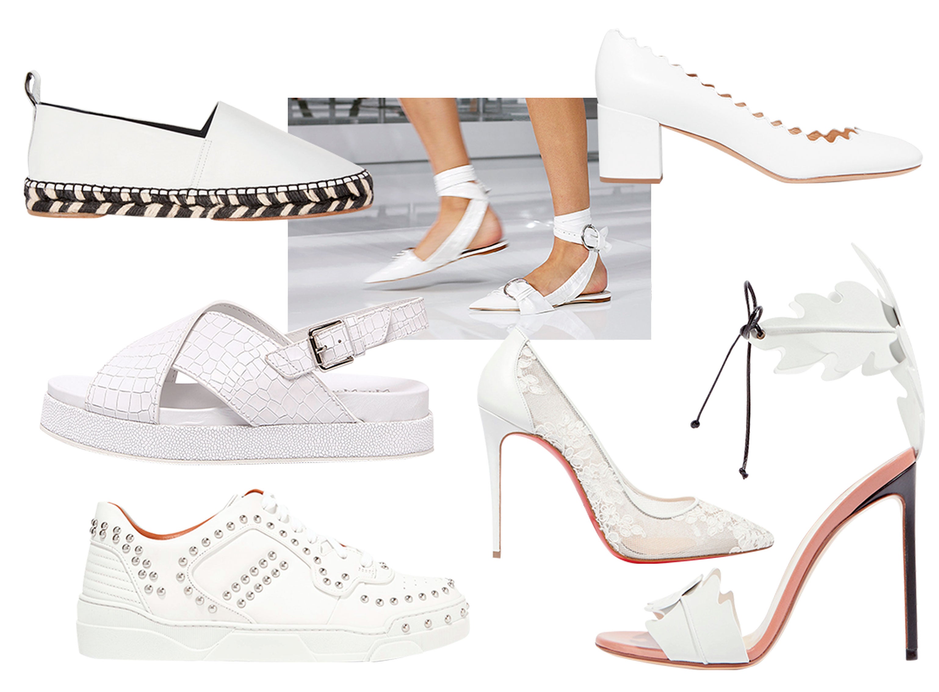 Hasta hace cuatro días estaban reservados para las novias y, en plan deportivo, para jugar al tenis, pero los zapatos blancos se han convertido en el "hit"de todos los looks. No te sientas extraña, acostúmbrate al efecto, porque son la clave de un estilismo puntero. E.M. (Proenza Schouler, Max Mara, givenchy, Chloé, Louboutin, Francesco Russo, Dior)