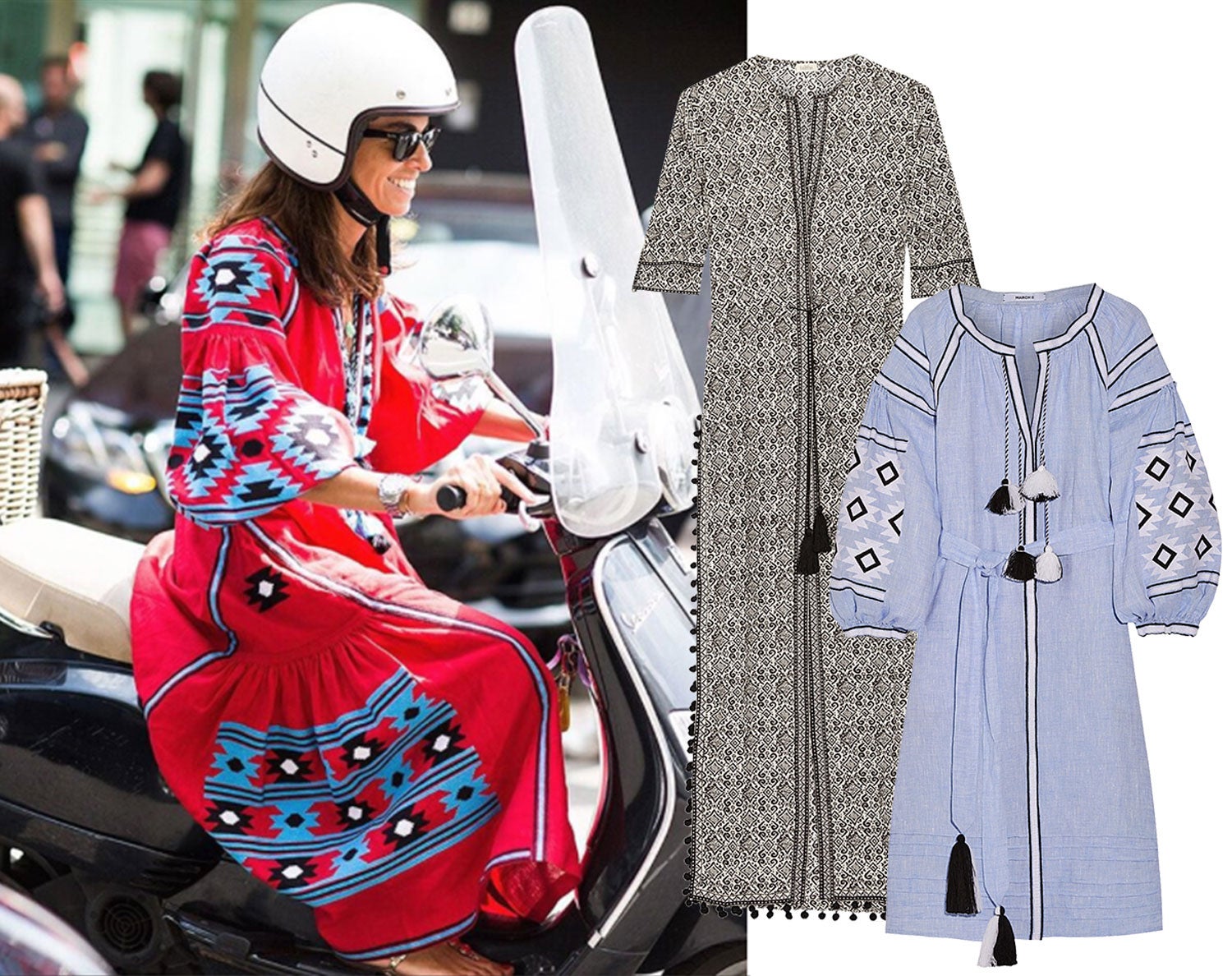 Soñamos con viajes lejanos, pero el calor del asfalto y el claxon de los coches nos devuelven a la cruda realidad. Sin embargo, hay maneras de atraer el exotismo a casa. El caftán es un must de este verano y, con solo una prenda, conseguirás un look de oficina cómodo, elegante y más que sofisticado. No te quitarán los ojos de encima. (Talitha, March 11)