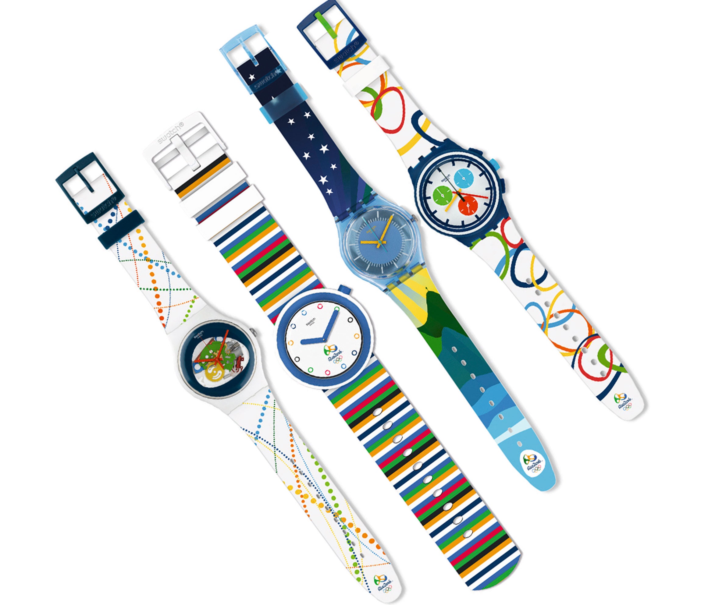 Swatch ha querido rendirle un homenaje a los J.J.O.O. con esta colección especial Río 2016. Cinco modelos inspirados en este acontecimeinto deportivo y en el país anfitrión, Brasil. Todos cuentan con el logotipo oficial. www.swatch.com