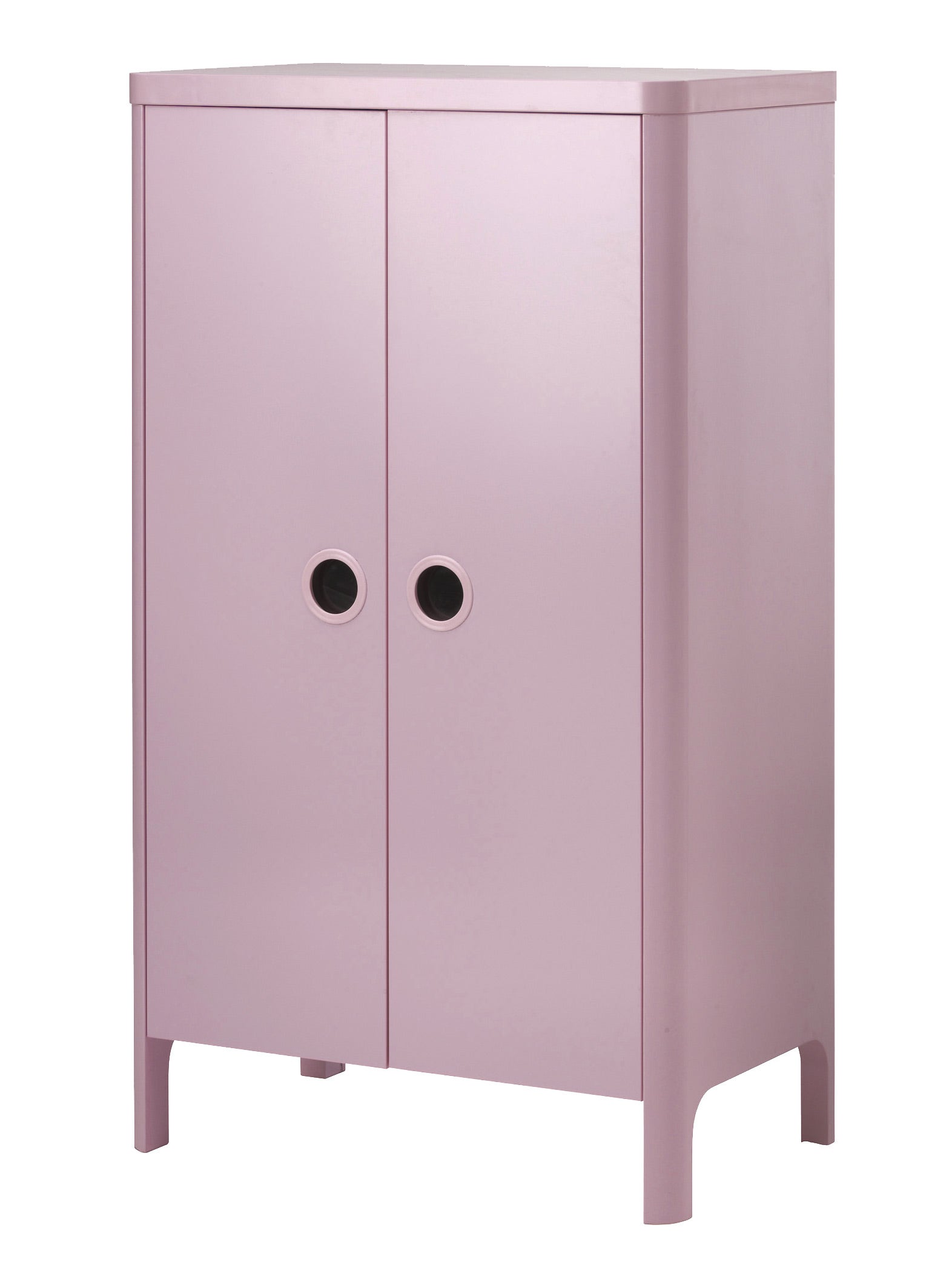 En rosa, azul añil o blanco, el armario Busunge tiene las baldas y la barra regulables, para que guardar la ropa sea fácil. www.ikea.com.