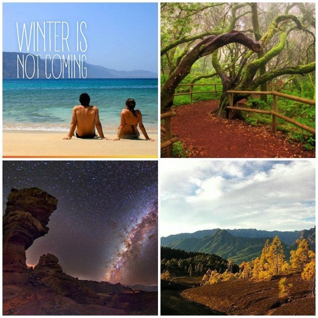 Los que preferís un otoño cálido, nada mejor que volar a Canarias para vivir la estación de una manera completamente diferente, donde las jornadas de playa también se disfrutan en noviembre, donde la naturaleza ofrece extremos increíbles, y donde mirar las estrellas en buena compañía es todo un espectáculo, ya que sus cielos están considerados como los más limpios y claros de Europa.