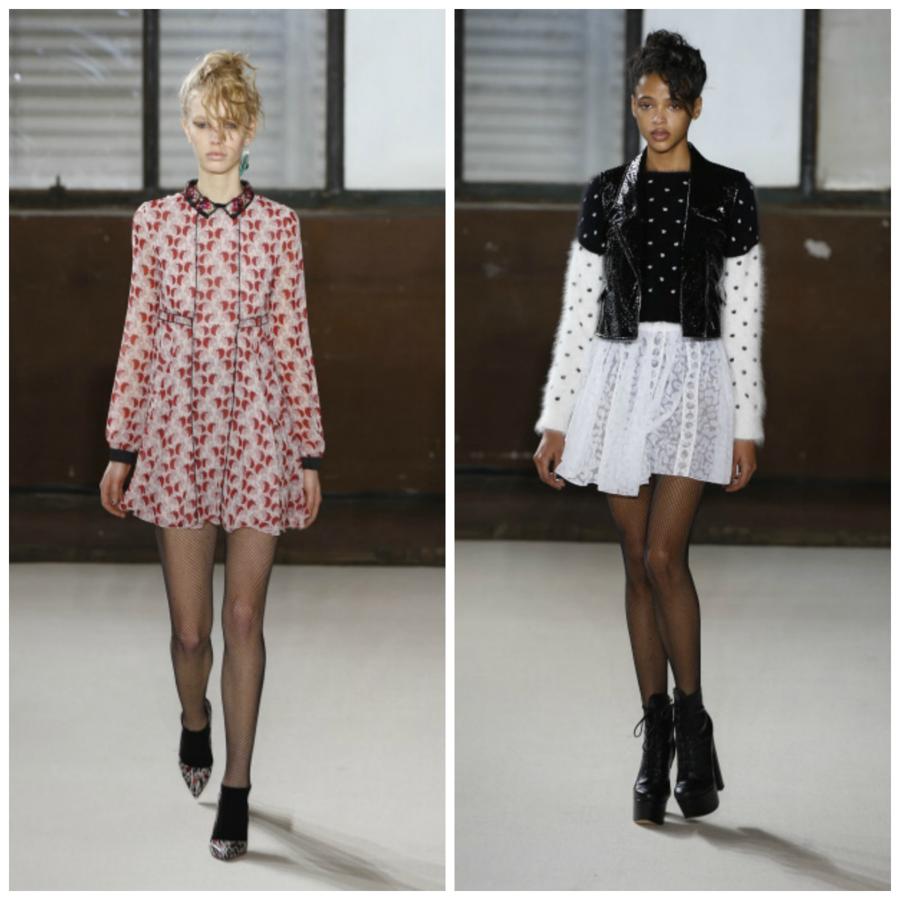 La línea más joven de Giambattista Valli propone medias de rejilla, pero en su versión más pequeña que es casi inapreciable.