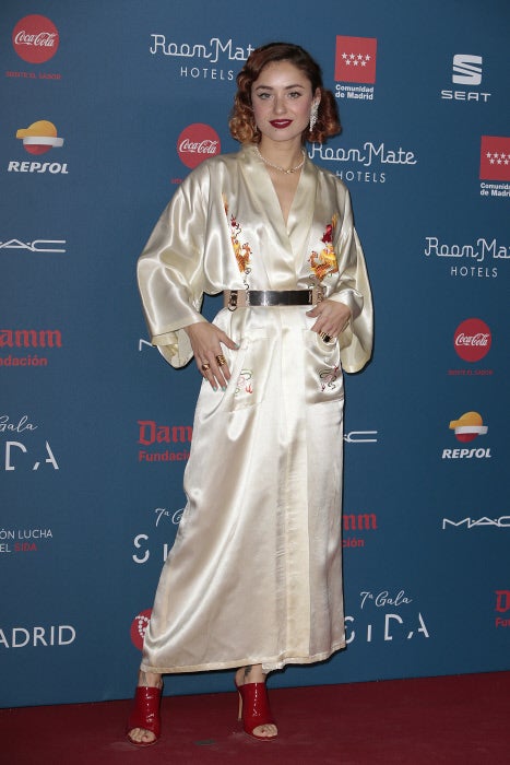 Siempre a la última, la DJ eligió un original vestido de inspiración kimono de Regeneration Vintage.