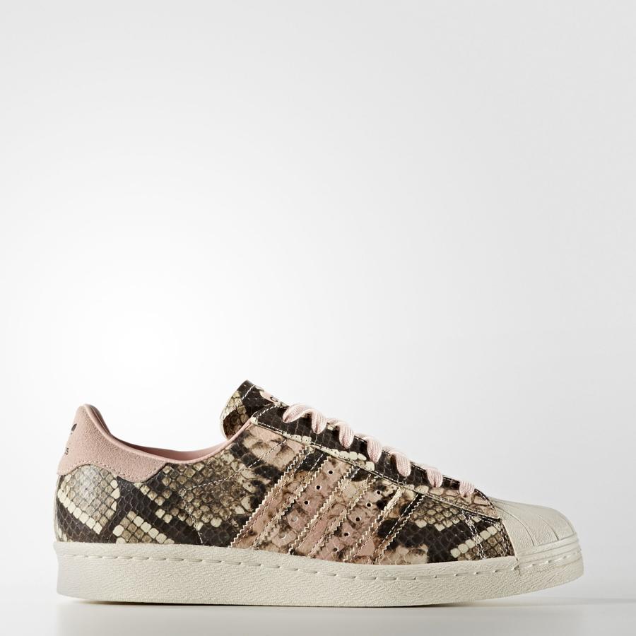 Zapatillas Superstar en pitón y ante rosa.