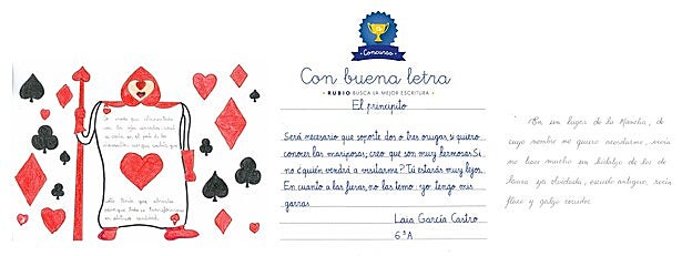 Las letras ganadoras del certamen de Rubio.