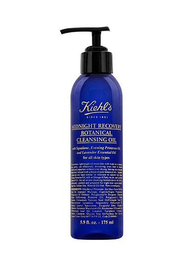 Aceite Vegetal Limpiador Midnight Recovery Cleansing Oil de Kiehl’s. Limpia y nutre a la vez, con una mezcla de aceites botánicos puros. (32€)