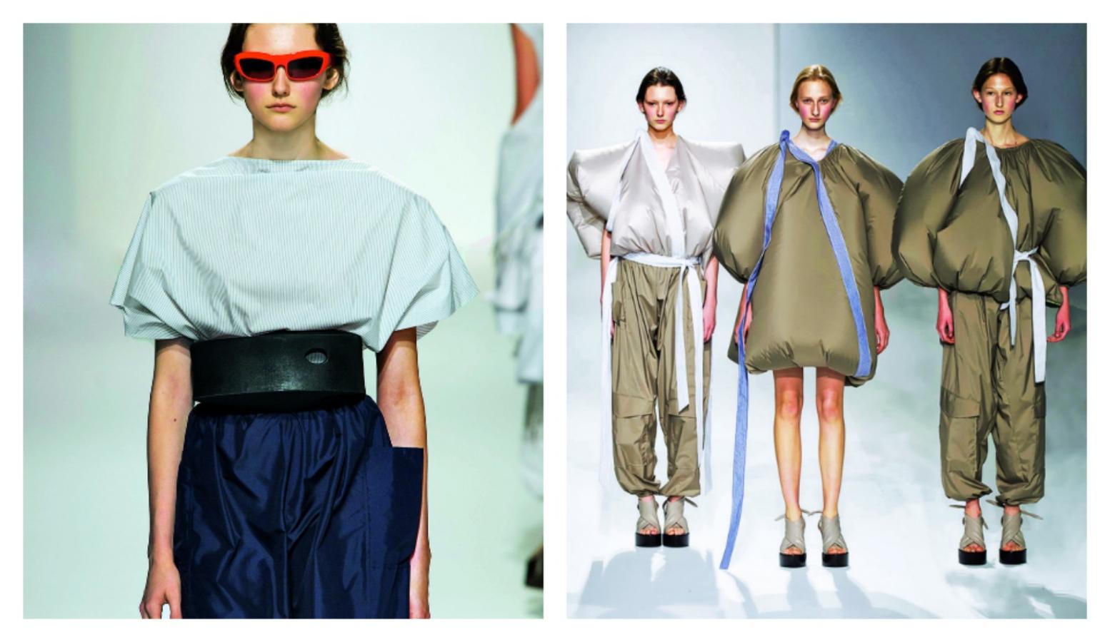 El creador de algunos de los looks más impactantes de Lady Gaga, vuelve a apostar por la transgresión y la innovación. Con su colección Proyector de inseguridad, Hussein Chalayan se pregunta qué ocurriría si todo el mundo pudiera ver nuestras emociones ¿Estás estresada, angustiada, nerviosa? Varios diseños llevan incorporados sensores y hemos visto a modelos con prendas hinchadas, aptas solo para una seguridad a prueba de bombas...