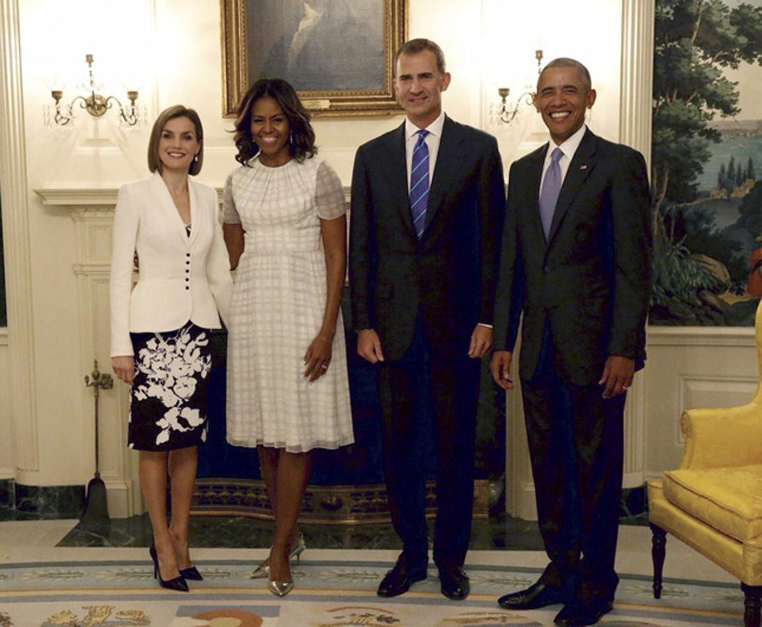 Los Reyes, junto a los Obama, en su visita oficial a Washington en 2015.