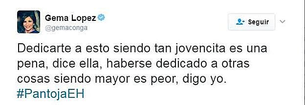 Gema López, indignada, contesta a Isabel Pantoja ante el ataque a la prensa.
