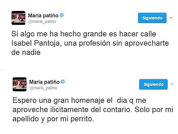 Estos son los dos mensajes con los que explotó María Patiño.
