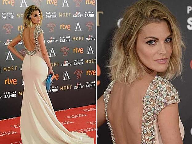 Amaia Salamanca en la alformbra roja de los Premios Goya 2016.