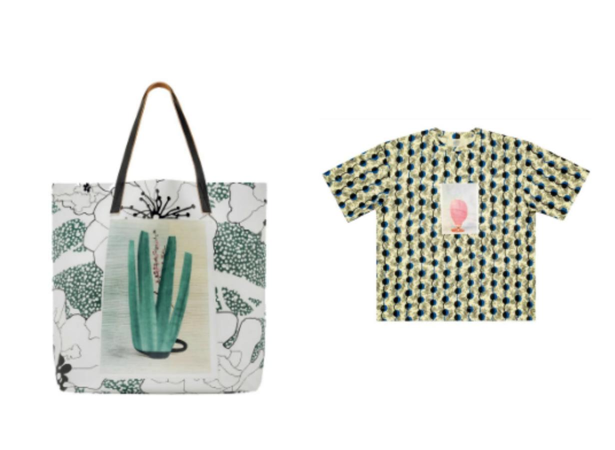 Los collages no son solo para niños, como demuestra la colaboración de Marni con la artista holandesa Ruth Van Beek. Conocida por sus misteriosos fotomontajes, sus ilustraciones en tonos suaves se han estampado en las camisetas, tops, camisas de popelina, anoraks y totes de esta colección cápsula.