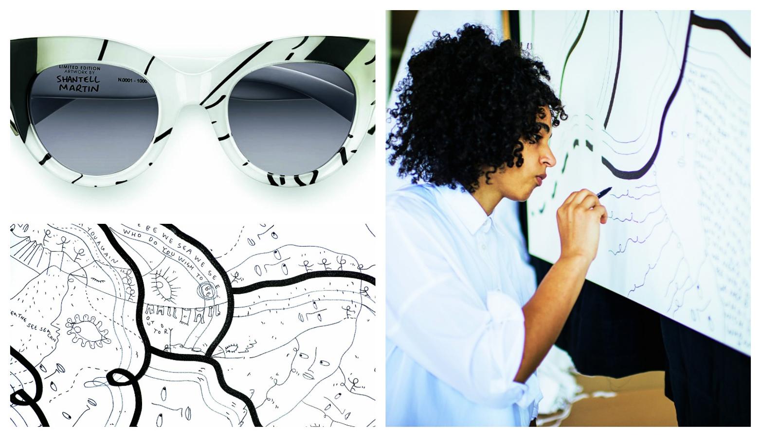 Max Mara ha creado arte solo para nuestros ojos... con una irresistible (y numerada) colección de gafas de sol, ilustradas con obras de la pintora Shantell Martin. Con forma de ojo de gato, la montura incorpora una novedosa técnica, que ha permitido introducir trozos de papel con trazos de esta artista londinense, que con su estilo naif expresa monólogos interiores. La colección es de 1.000 ejemplares numerados.