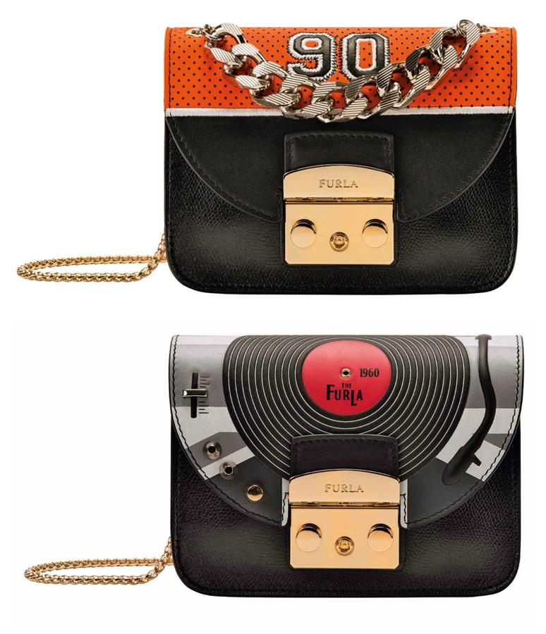 Furla cumple 90 años y lo quiere celebrar con mucho ritmo. Nueve bolsos inspirados en nueve décadas musicales. El modelo Metropolis se transforma en diferentes estilos: los años 60 de los Beatles; la década de los 70 y su sonido disco; los 90 y sus notas raperas... Elige tu play list favorita y créate un bolso a tu estilo, esta vez musical.